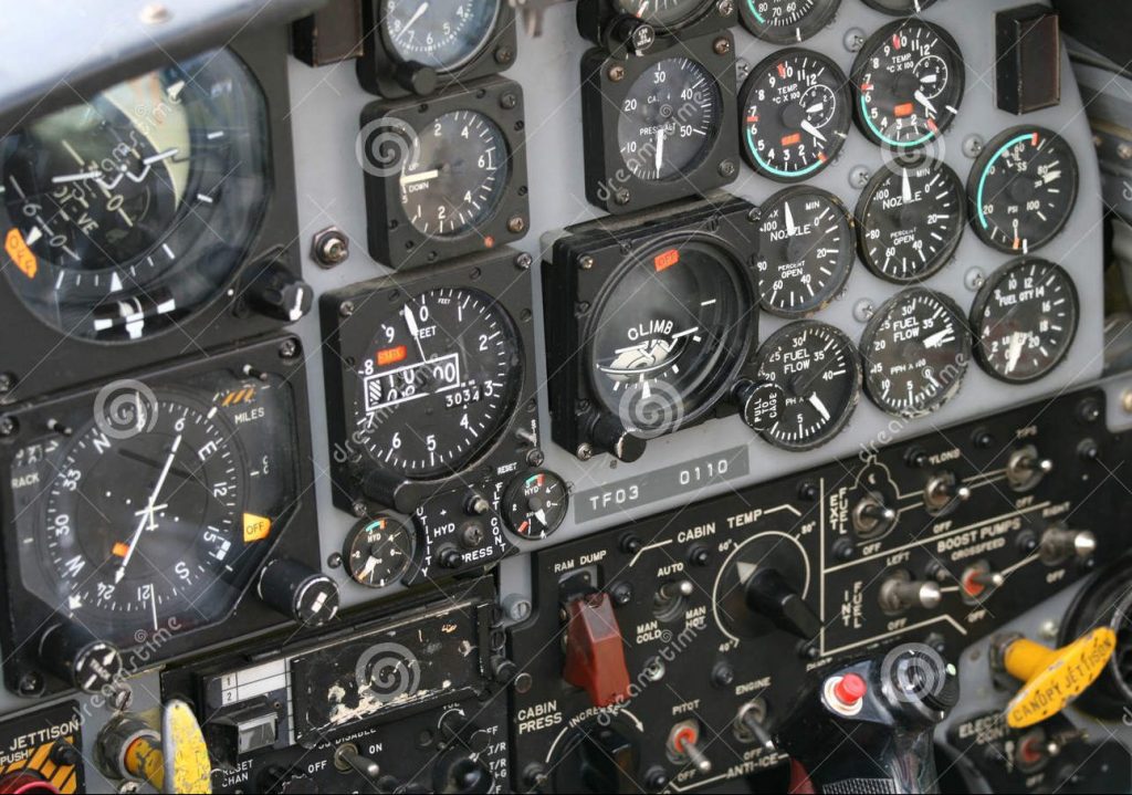 Fighter jet control panel